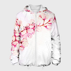 Куртка с капюшоном мужская Распустившаяся весна, цвет: 3D-белый