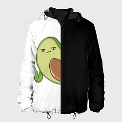 Куртка с капюшоном мужская Злой авокадик, цвет: 3D-черный