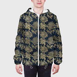 Куртка с капюшоном мужская Классические узоры цветы, цвет: 3D-белый — фото 2