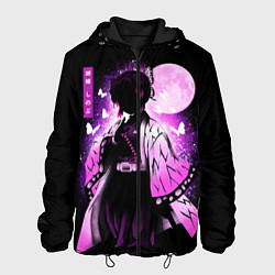 Куртка с капюшоном мужская Шинобу Кочо силуэт Клинок рассекающего демона, цвет: 3D-черный