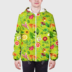 Куртка с капюшоном мужская Летнее настроение - фрукты, цвет: 3D-белый — фото 2