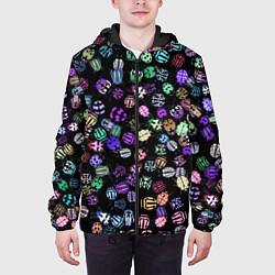 Куртка с капюшоном мужская Неоновые жуки, цвет: 3D-черный — фото 2