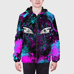 Куртка с капюшоном мужская ГЛАЗА АКАЗЫ ГЛИТЧ, цвет: 3D-черный — фото 2