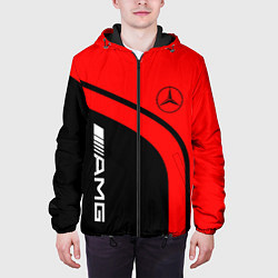 Куртка с капюшоном мужская AMG MERCEDES RED, цвет: 3D-черный — фото 2