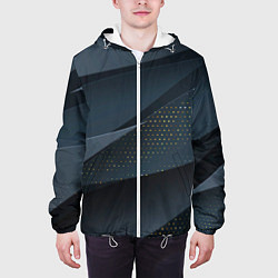 Куртка с капюшоном мужская Абстракция с темным фоном, цвет: 3D-белый — фото 2