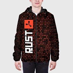 Куртка с капюшоном мужская RUST Звезды Вертикально, цвет: 3D-черный — фото 2