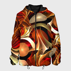Куртка с капюшоном мужская Абстрактные цифровые спирали, цвет: 3D-черный
