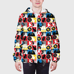 Куртка с капюшоном мужская Рок-н-ролл, винил, запись музыки, цвет: 3D-белый — фото 2