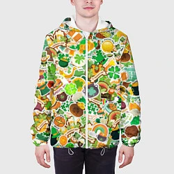 Куртка с капюшоном мужская Стикербомбинг ко дню Св Патрика, цвет: 3D-белый — фото 2