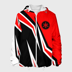 Куртка с капюшоном мужская ЯМАХА - YAMAHA Красный спортивный, цвет: 3D-белый