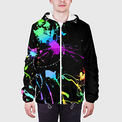 Куртка с капюшоном мужская Neon vanguard fashion pattern, цвет: 3D-белый — фото 2