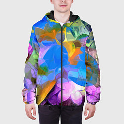 Куртка с капюшоном мужская Цветочный узор Summer, цвет: 3D-черный — фото 2