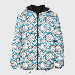 Куртка с капюшоном мужская Мячи Волейбольные, цвет: 3D-черный