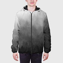 Куртка с капюшоном мужская Темный лес - туман, цвет: 3D-черный — фото 2