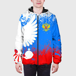 Куртка с капюшоном мужская Я русский герб, цвет: 3D-черный — фото 2