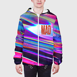 Куртка с капюшоном мужская Neon pattern Mad, цвет: 3D-белый — фото 2