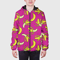 Куртка с капюшоном мужская Banana pattern Summer Color, цвет: 3D-черный — фото 2