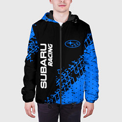Куртка с капюшоном мужская СУБАРУ Racing Следы, цвет: 3D-черный — фото 2