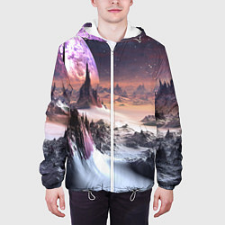Куртка с капюшоном мужская Cosmic fantasy art, цвет: 3D-белый — фото 2