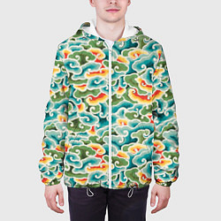 Куртка с капюшоном мужская Восточные мотивы, цвет: 3D-белый — фото 2