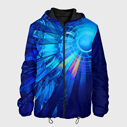 Куртка с капюшоном мужская Неоновый фрактальный хвост кометы Абстракция Neon, цвет: 3D-черный
