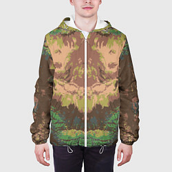 Куртка с капюшоном мужская Цветной,абстрактный, графический рисунок, цвет: 3D-белый — фото 2
