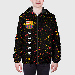 Куртка с капюшоном мужская БАРСА Краска По вертикали, цвет: 3D-черный — фото 2