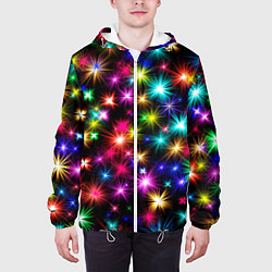 Куртка с капюшоном мужская ЦВЕТНЫЕ ЗВЕЗДЫ COLORED STARS, цвет: 3D-белый — фото 2