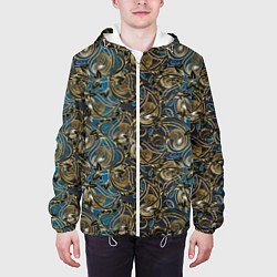 Куртка с капюшоном мужская Классические узоры текстуры, цвет: 3D-белый — фото 2