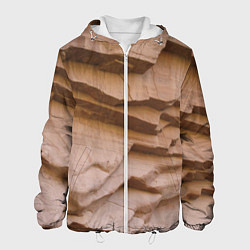 Куртка с капюшоном мужская Рельефные скалы Relief rocks, цвет: 3D-белый