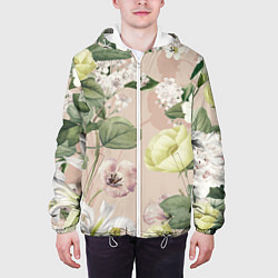 Куртка с капюшоном мужская Цветы Свадебный Букет, цвет: 3D-белый — фото 2