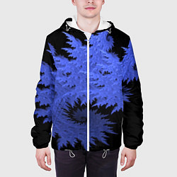 Куртка с капюшоном мужская Абстрактный морозный узор Abstract frost pattern, цвет: 3D-белый — фото 2