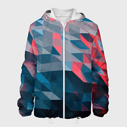 Куртка с капюшоном мужская Абстрактный геометрический паттерн Abstract geomet, цвет: 3D-белый