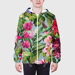 Куртка с капюшоном мужская Цветы Эдема, цвет: 3D-белый — фото 2