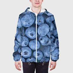 Куртка с капюшоном мужская Голубика - фон, цвет: 3D-белый — фото 2