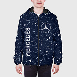Куртка с капюшоном мужская МЕРСЕДЕС Mercedes Брызги, цвет: 3D-черный — фото 2