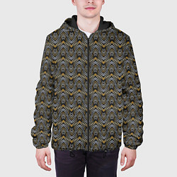 Куртка с капюшоном мужская Классические строгие узоры, цвет: 3D-черный — фото 2