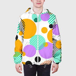 Куртка с капюшоном мужская GEOMETRIC INTERSECTING CIRCLES, цвет: 3D-белый — фото 2