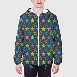 Куртка с капюшоном мужская Море звезд, цвет: 3D-белый — фото 2
