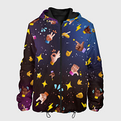 Куртка с капюшоном мужская Смайлики-руки 3D Emoji Hands, цвет: 3D-черный