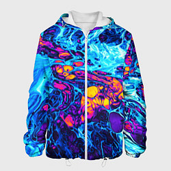 Куртка с капюшоном мужская Взрыв Неона Fluid Explosion Неон, цвет: 3D-белый
