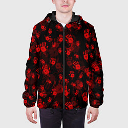 Куртка с капюшоном мужская Кровавые отпечатки DEATH STRANDING, цвет: 3D-черный — фото 2