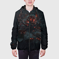 Куртка с капюшоном мужская Тлеющий розы, цвет: 3D-черный — фото 2