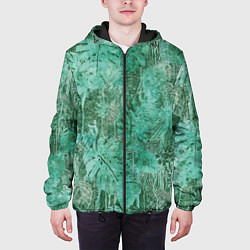 Куртка с капюшоном мужская Растительный камуфляж, цвет: 3D-черный — фото 2