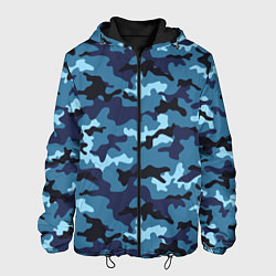 Куртка с капюшоном мужская Камуфляж Тёмно-Синий Camouflage Dark-Blue, цвет: 3D-черный