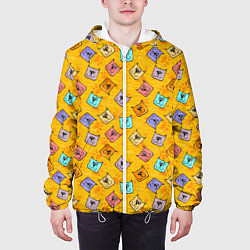 Куртка с капюшоном мужская Цветные котики и лапки, цвет: 3D-белый — фото 2
