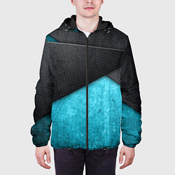 Куртка с капюшоном мужская Карбоновые пластины, цвет: 3D-черный — фото 2