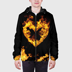 Куртка с капюшоном мужская Fire Heart, цвет: 3D-черный — фото 2