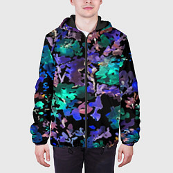 Куртка с капюшоном мужская Floral pattern Summer night Fashion trend 2025, цвет: 3D-черный — фото 2
