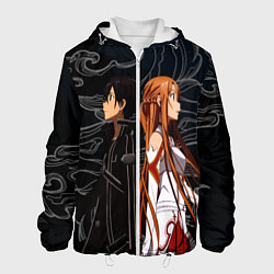 Куртка с капюшоном мужская Кирито и Асуна - Sword Art Online, цвет: 3D-белый